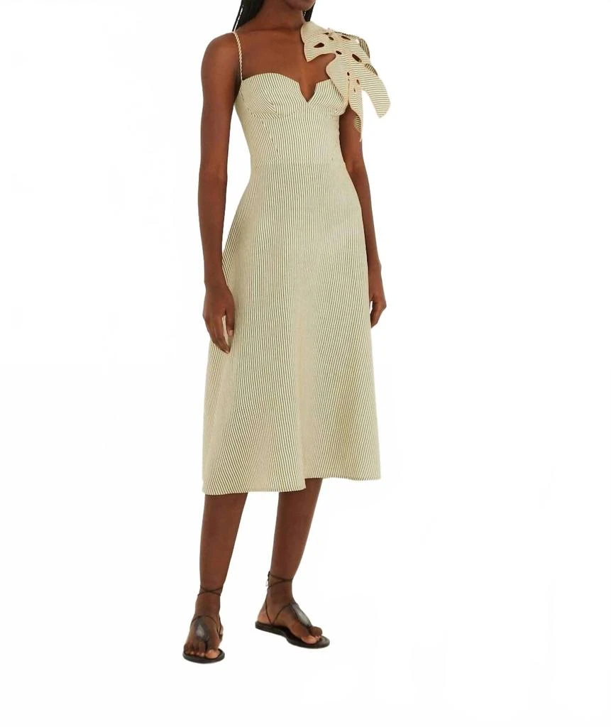 chinese dress ladies Cream Floral Arabesque Rope Belt Maxi Dress
