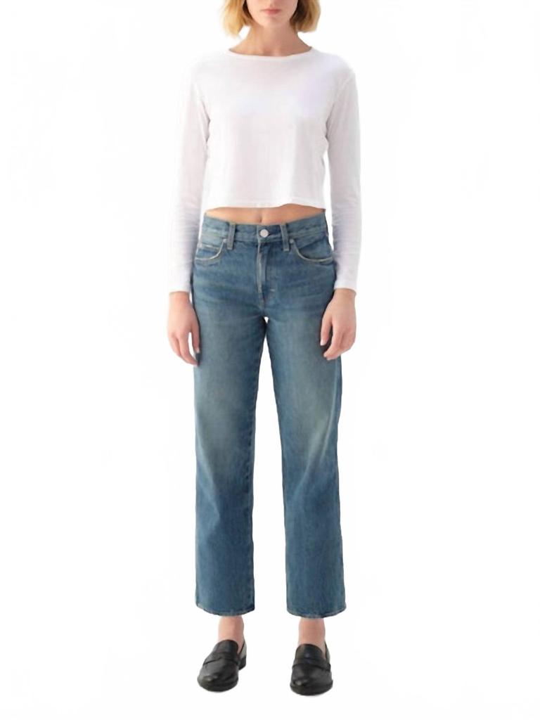 AMO Billie Crop Wide Straight Leg Jean In Chaperone