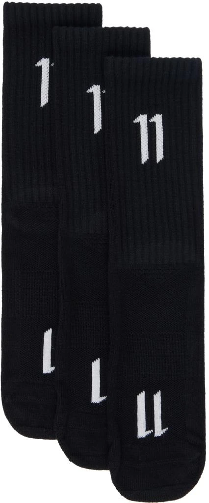 11 by Boris Bidjan Saberi Three-Pack Black Socks 1