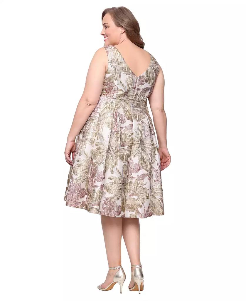 Alex Evenings Plus Size Metallic Jacquard A-Line Dress