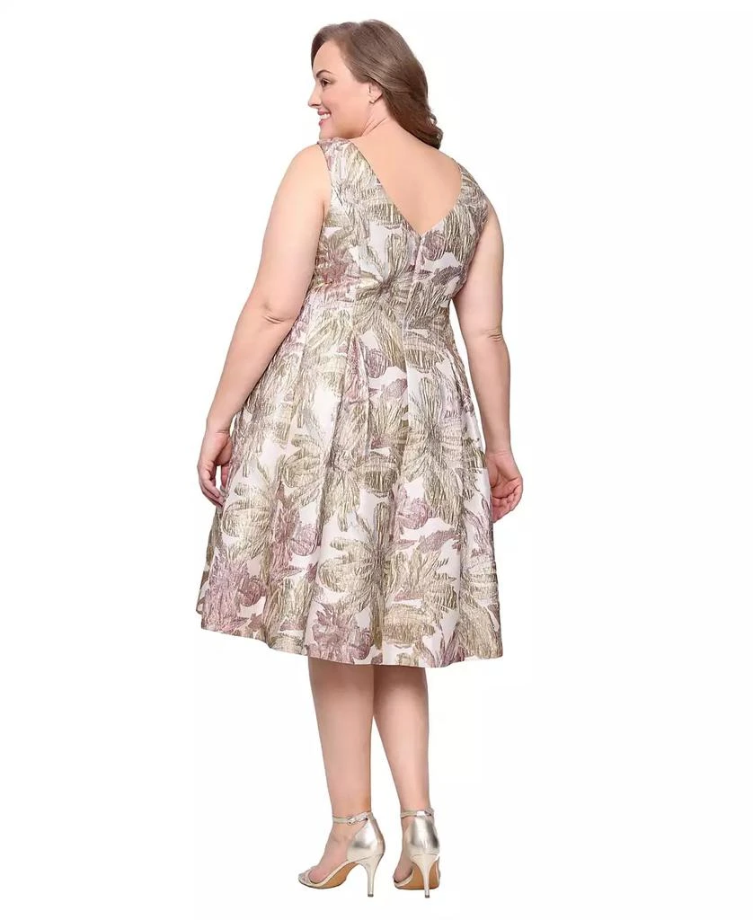 Alex Evenings Plus Size Metallic Jacquard A-Line Dress 2