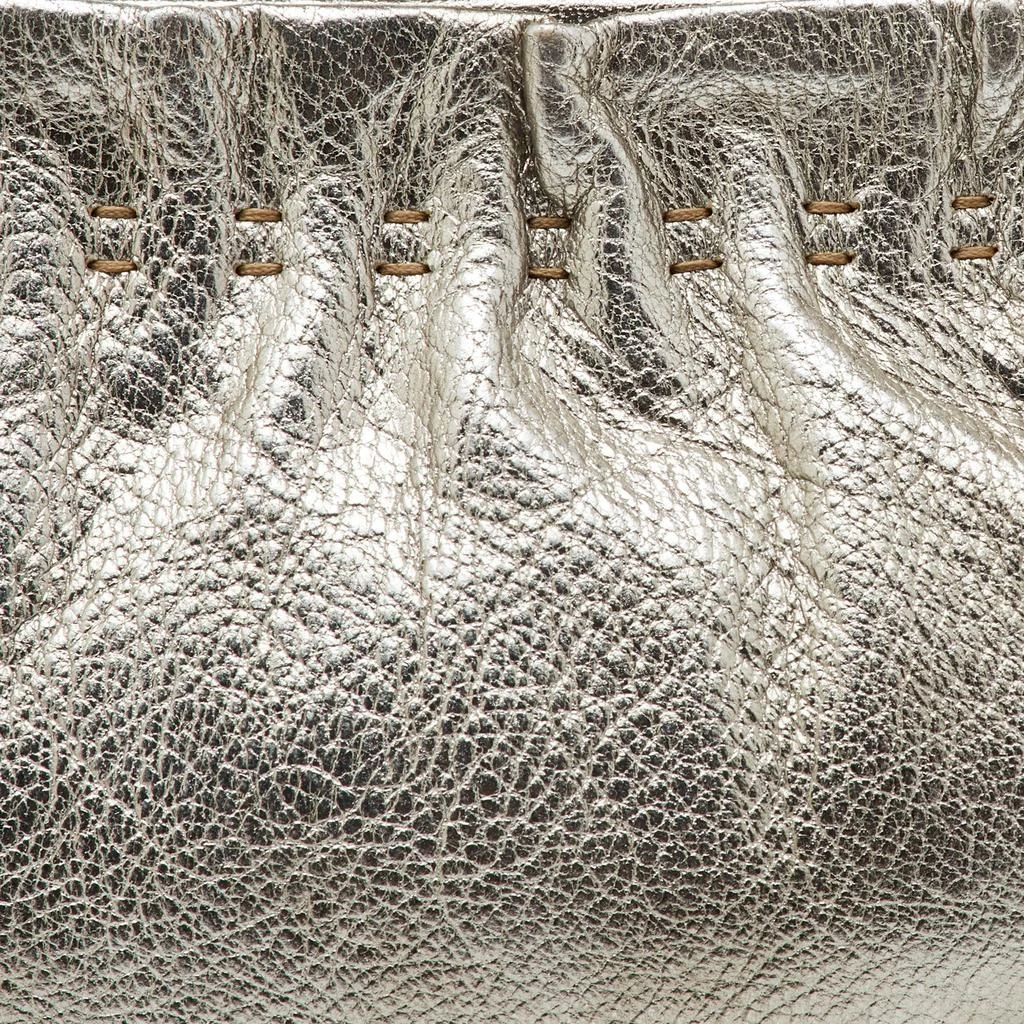 Marni Marni Silver Leather Twisted Lock Clutch 5