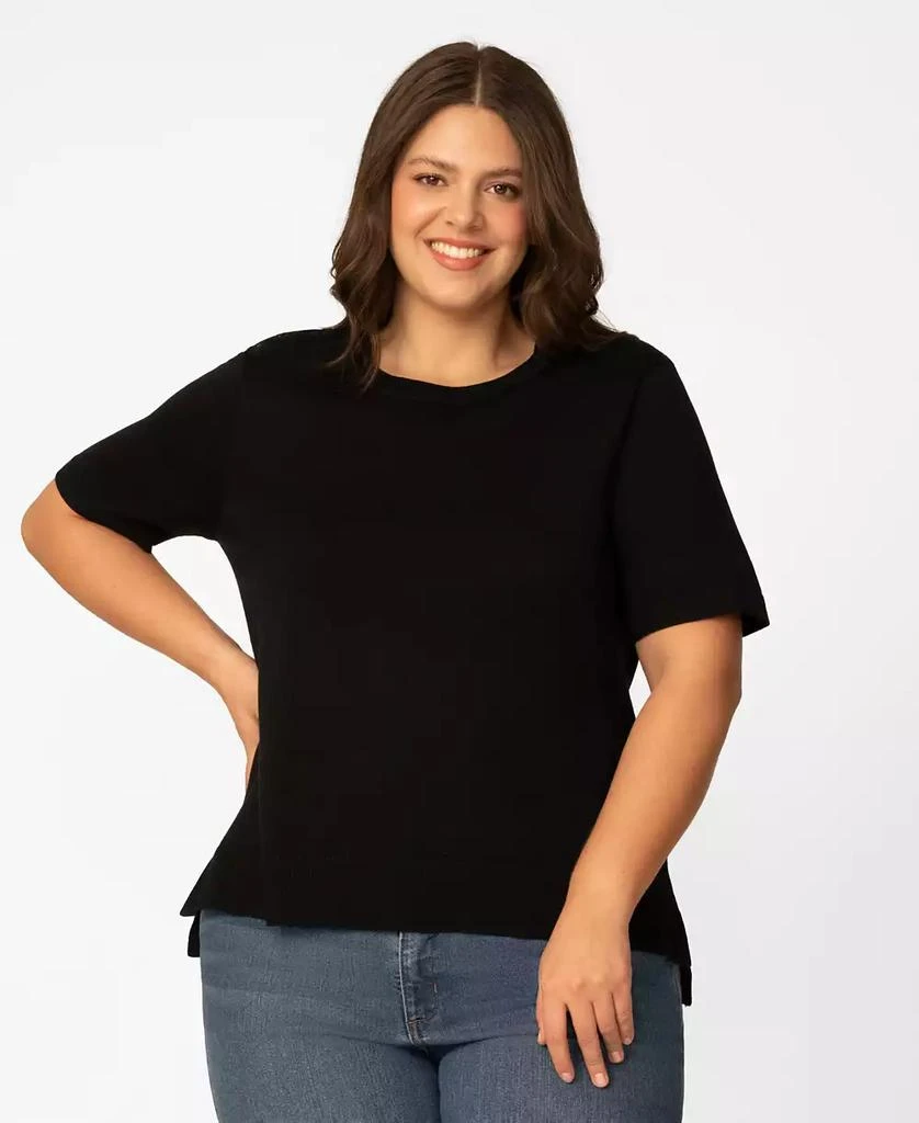 Melissa Paige Plus Size Lace Shoulder Boxy Crewneck Top, Macy
s Exclusive