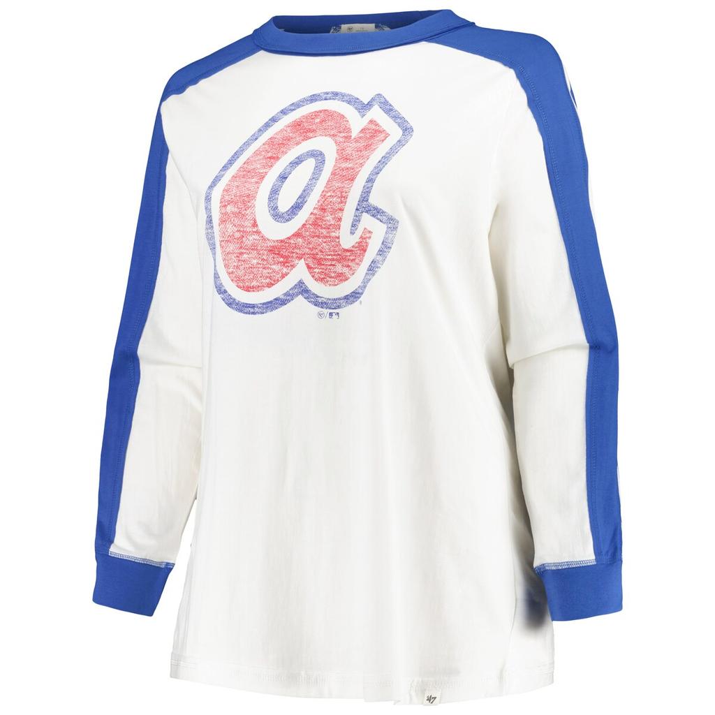 47 Brand 47 Brand Braves Plus Size Caribou Raglan Long Sleeve... - Women's