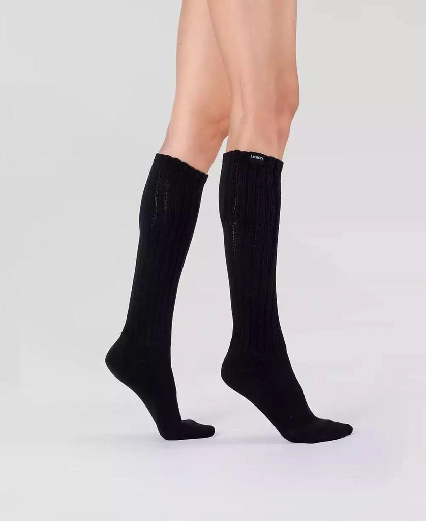 LECHERY Women's Scrunch Slouchy Woven Tab Socks 2