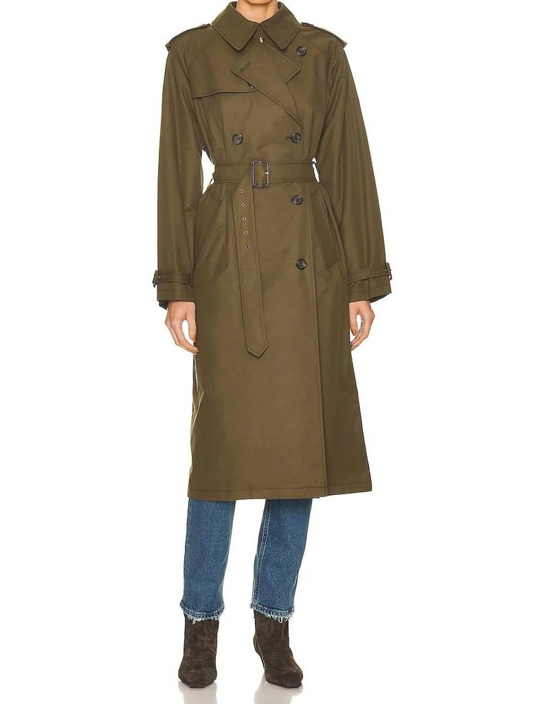 Nili Lotan Tanner Trench Coat In Olive 2