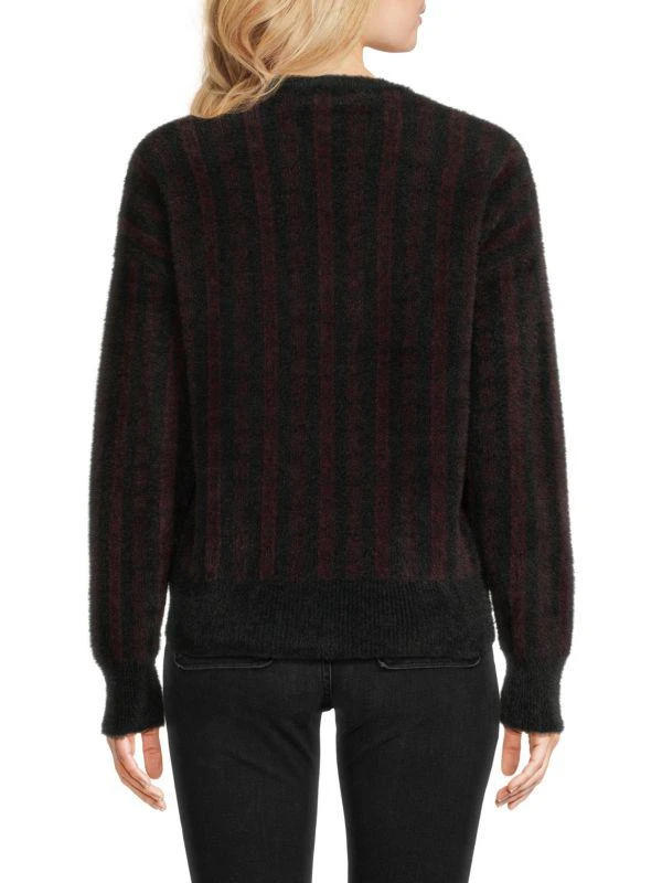 YAL New York Fuzzy Striped Cardigan 2