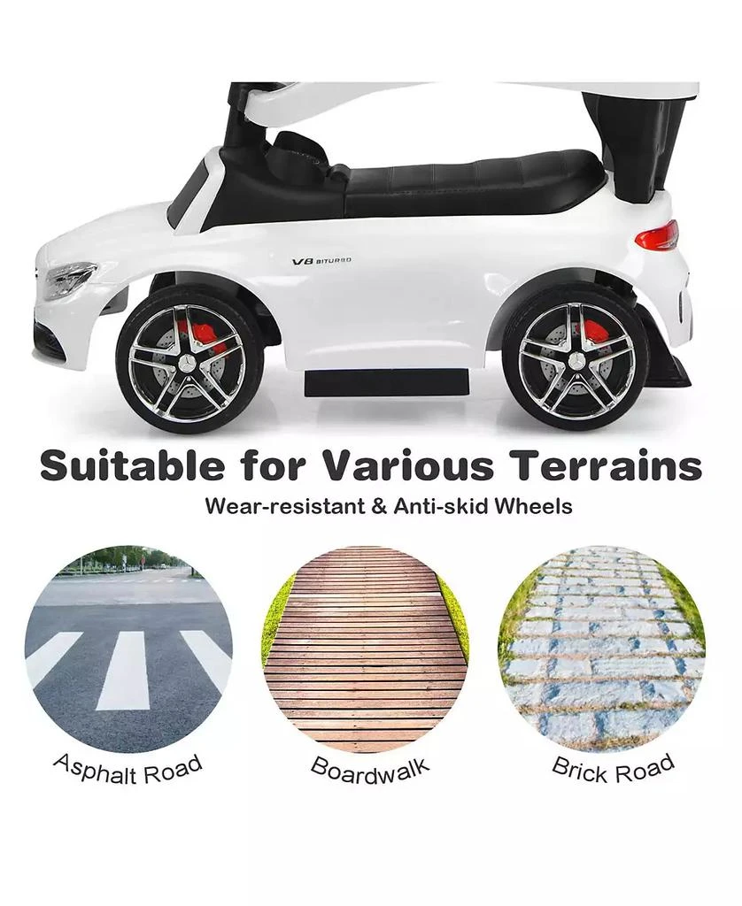 Mecale 3-in-1 Ride on Push Car Mercedes-Benz Licensed Sliding Car with Canopy 7