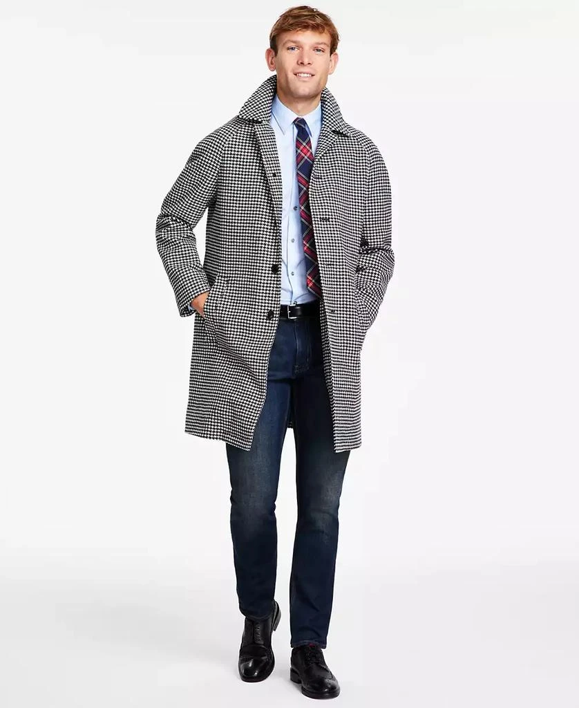 Tommy Hilfiger Men's Modern-Fit Stretch Water-Resistant Houndstooth Overcoat 1