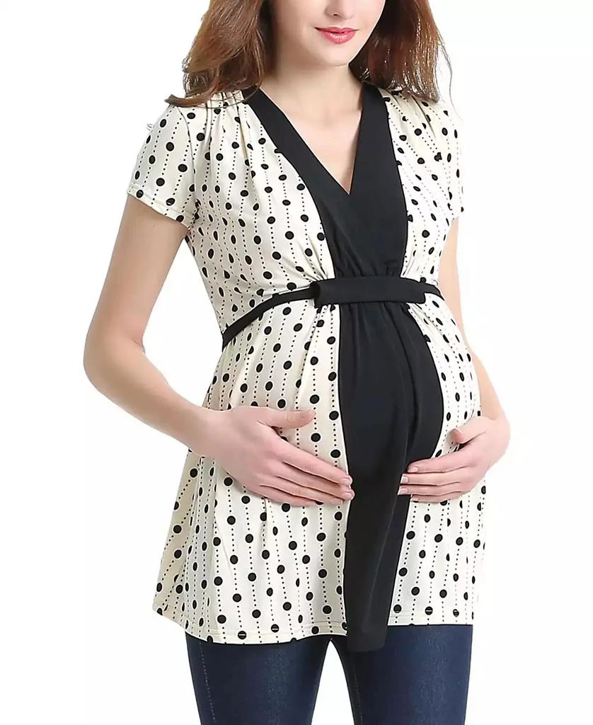 kimi + kai Maternity kimi + kai Nursing Polka Dot Print Top