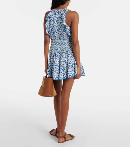 Poupette St Barth Mabelle printed shirred miniskirt 3
