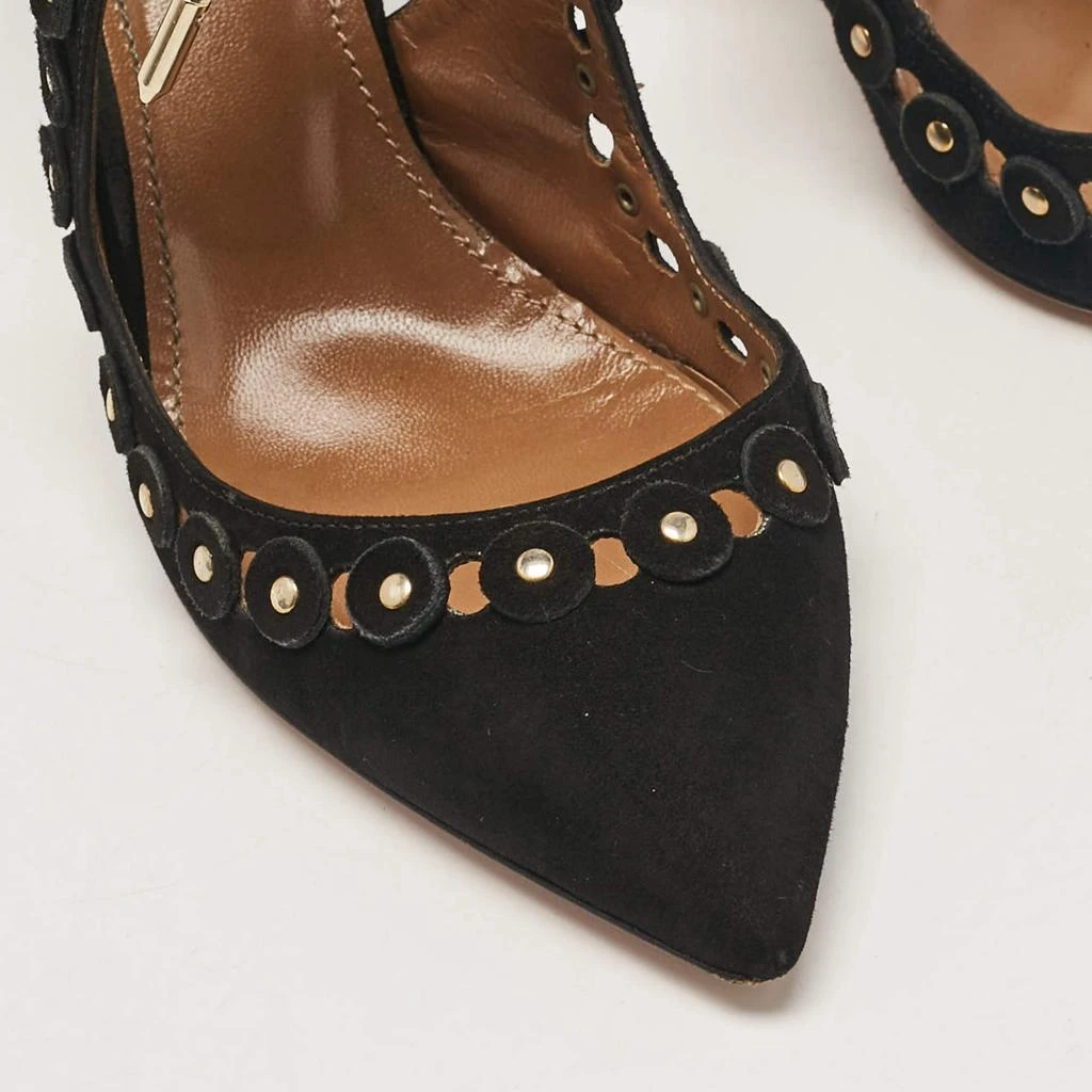 Aquazzura Aquazzura Black Suede Ankle Strap Pumps Size 37.5 7