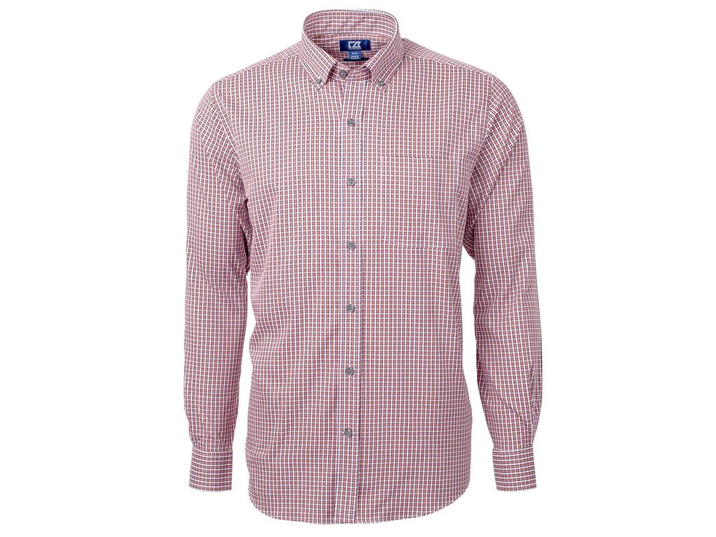 Cutter & Buck Versatech Multi Check Stretch Mens Big and Tall Long Sleeve Dress Shirt 1