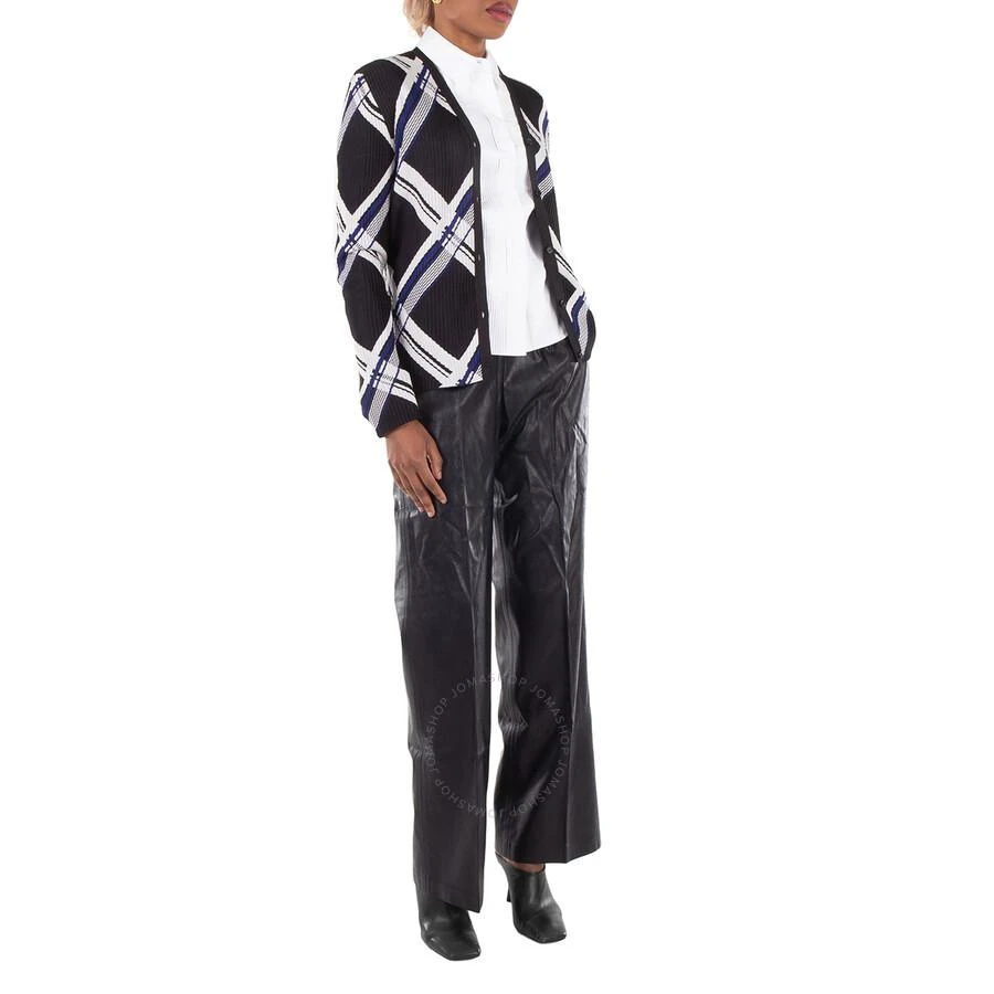 Burberry Check-Jacquard V-Neck Silk Cardigan 3