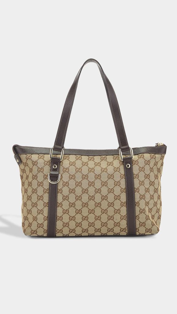What Goes Around Comes Around Gucci Brown Canvas Abbey Zip Tote