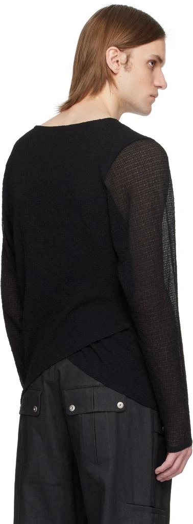 Omar Afridi Black Draped Long Sleeve T-shirt 3
