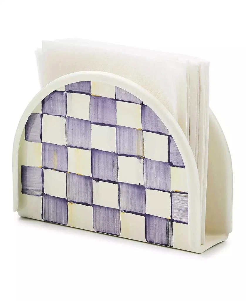 MacKenzie-Childs Violet Check Handmade Napkin Holder 2