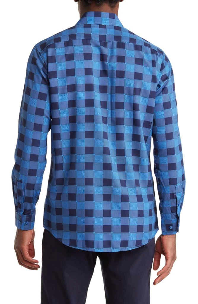 Azaro Uomo Slim Fit Mixed Plaid Print Performance Dress Shirt 2