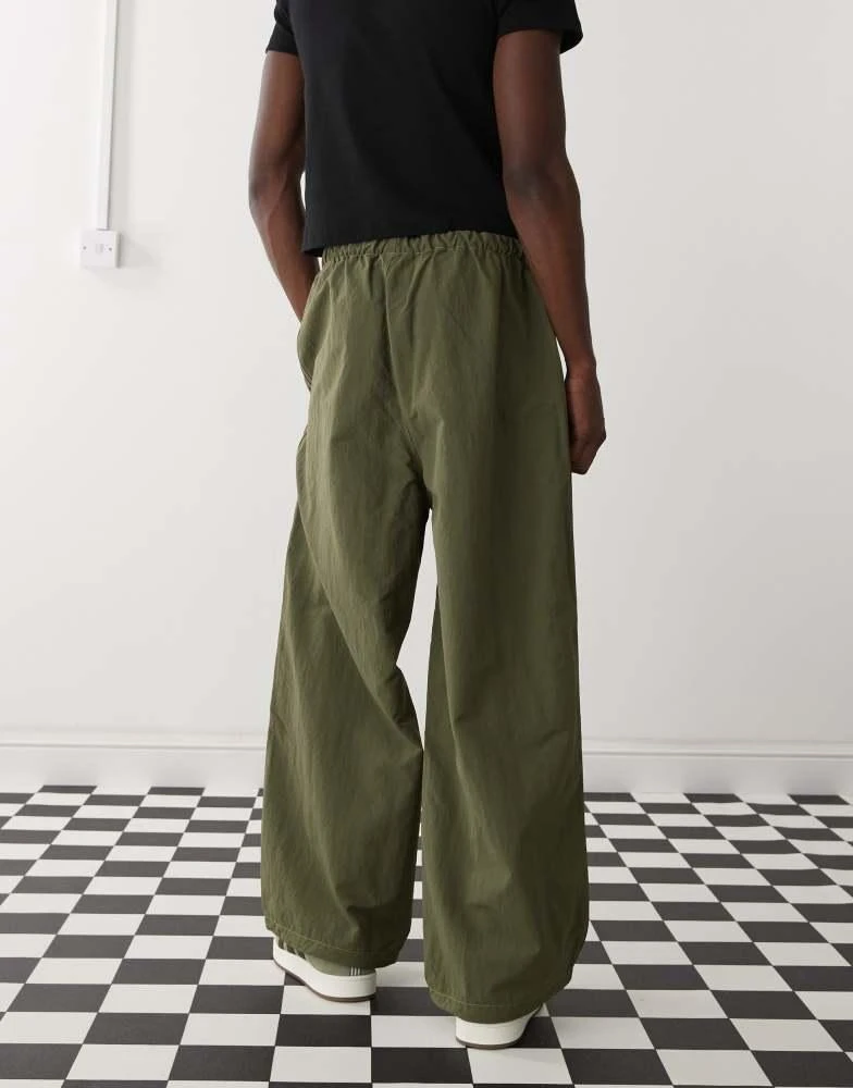 Adidas adidas Originals Street parachute pants in khaki 4