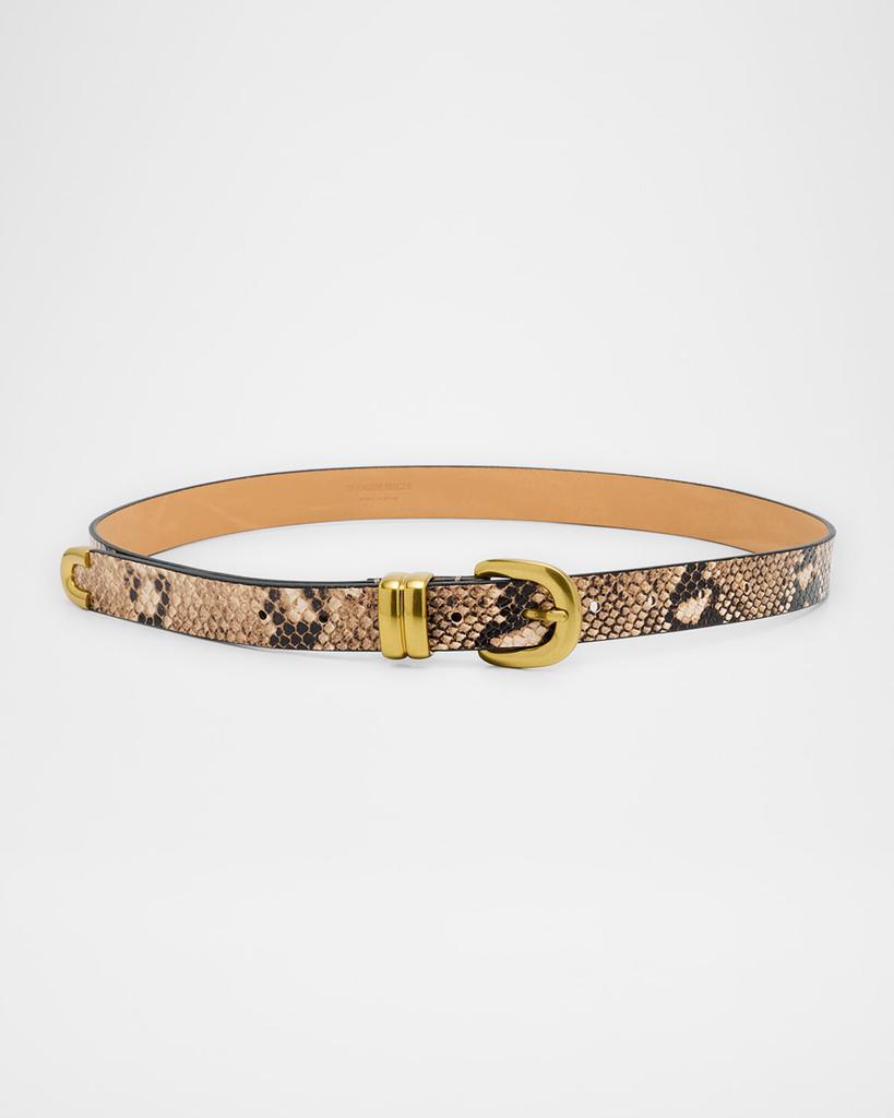 BY MALENE BIRGER Zoilo Snake-Embossed Leather Belt