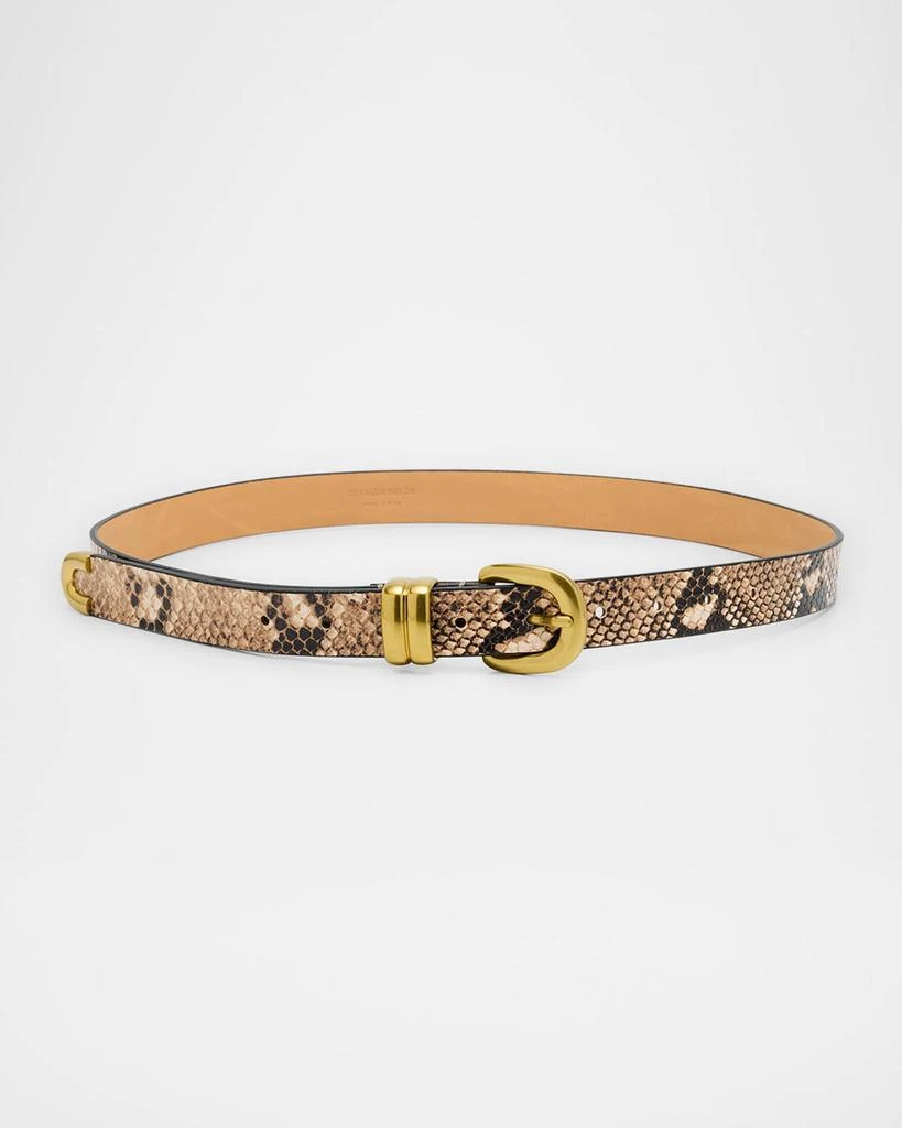 BY MALENE BIRGER Zoilo Snake-Embossed Leather Belt 1