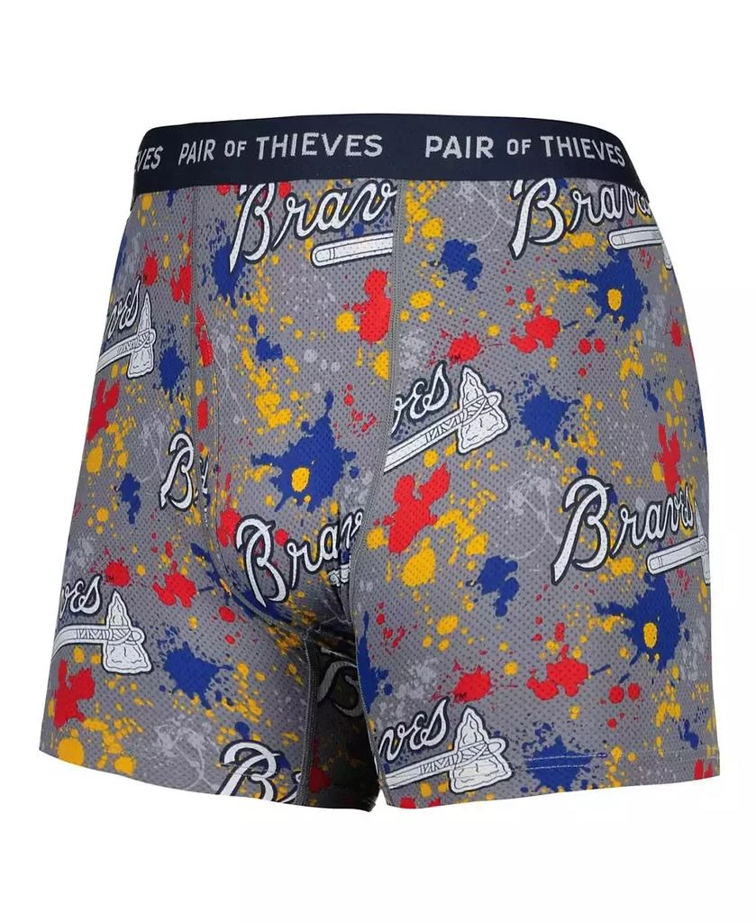 Pair Of Thieves Men's Gray, Black Atlanta Braves Super Fit 2-Pack Boxer Briefs Set 4