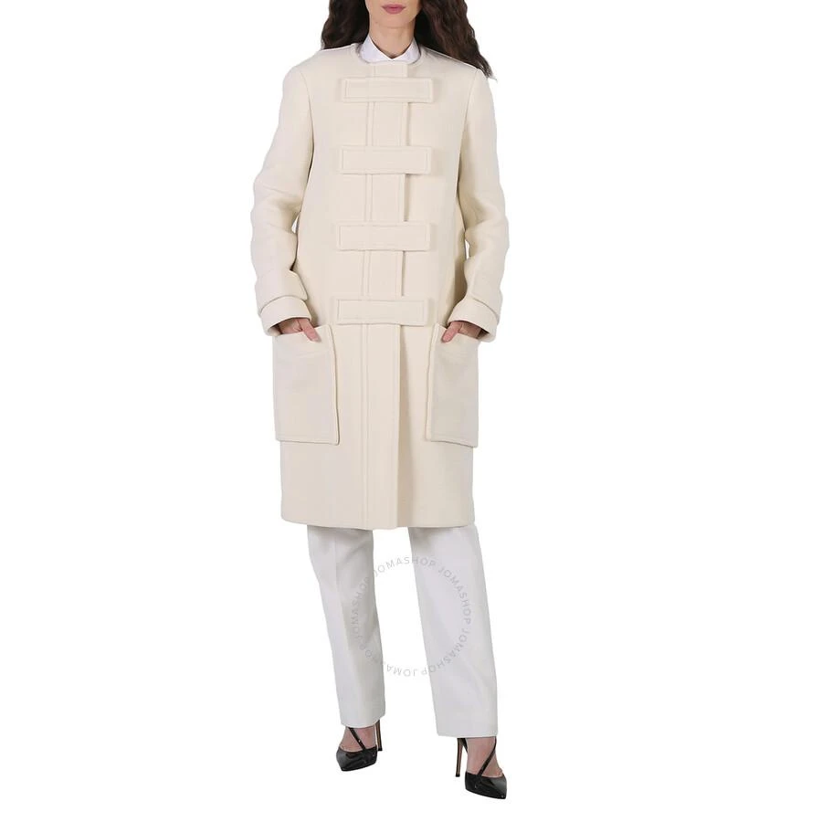 Burberry Ladies Ivory Blush Single-Breasted Wool-Blend Coat 1