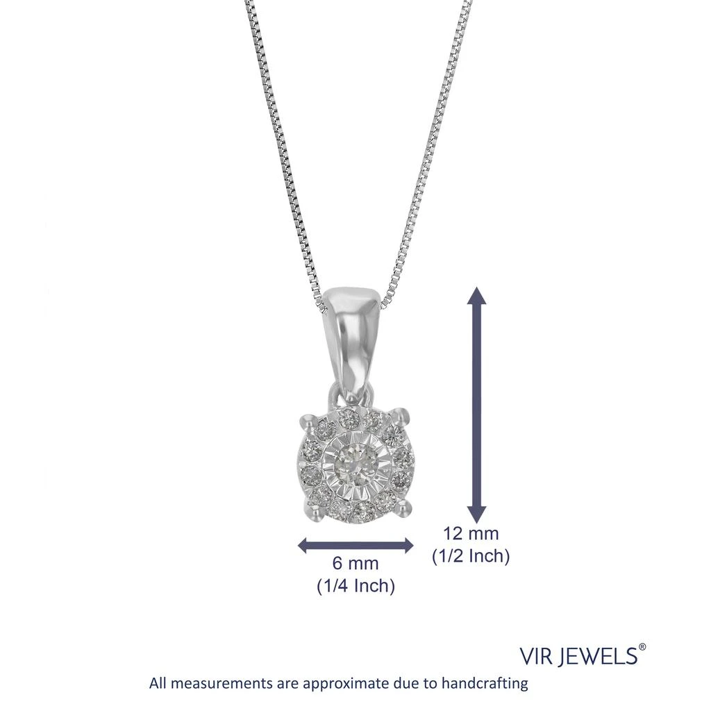 Vir Jewels 1/10 cttw Lab Grown Diamond Circle .925 Sterling Silver Pendant Necklace For Women 1/4 Inch With 18 Inch Chain 3