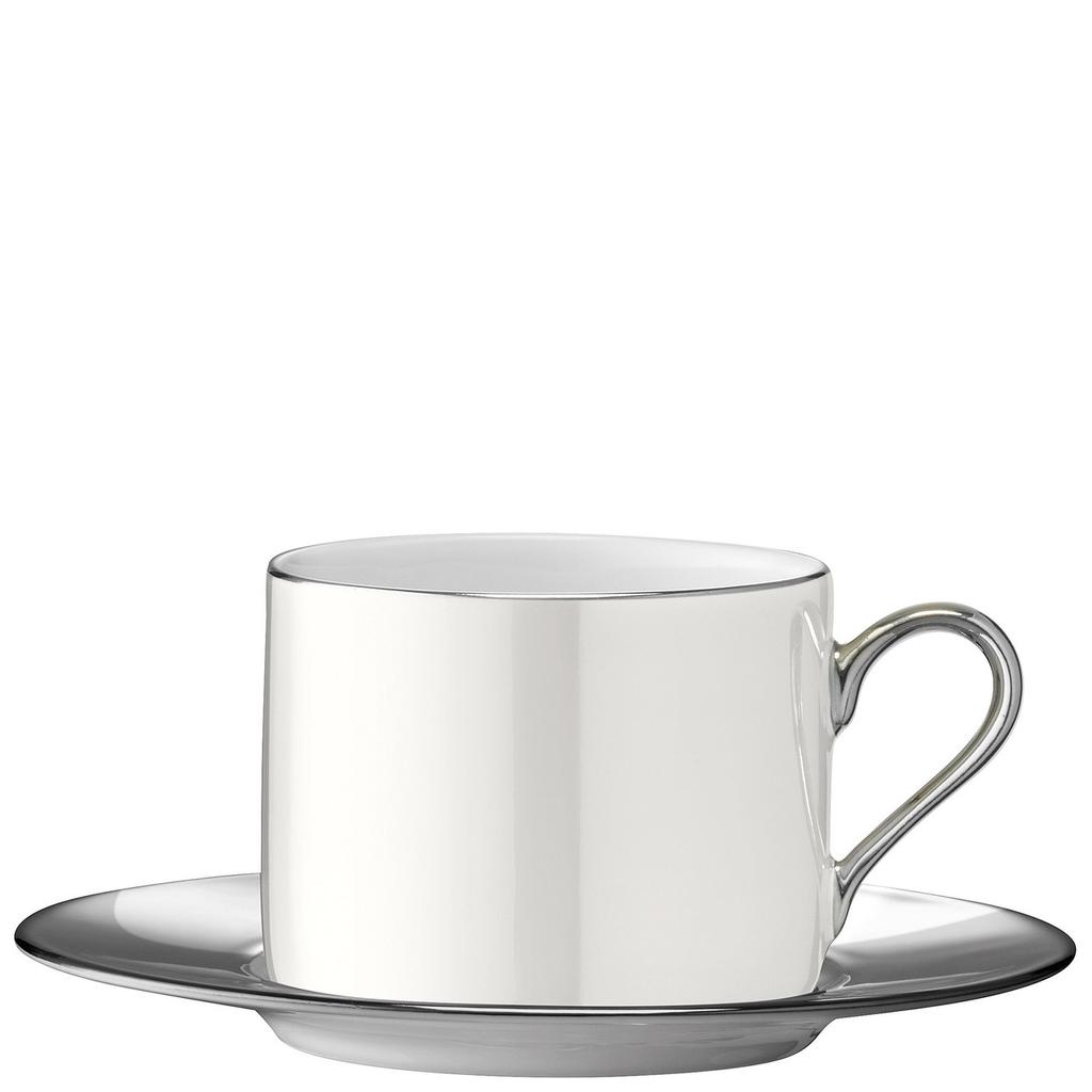 LSA International Palazzo teacup & saucer 250ml pearl-platinum