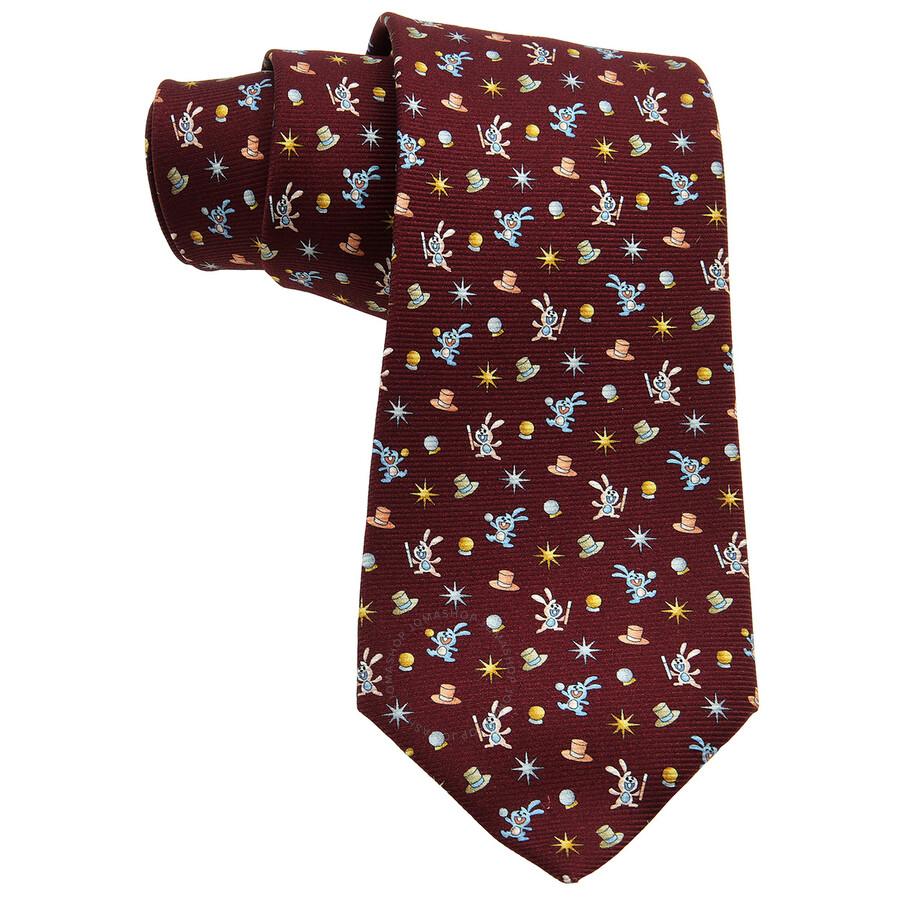 BVLGARI Bvlgari Pictorial Magic Rabbit Silk Tie