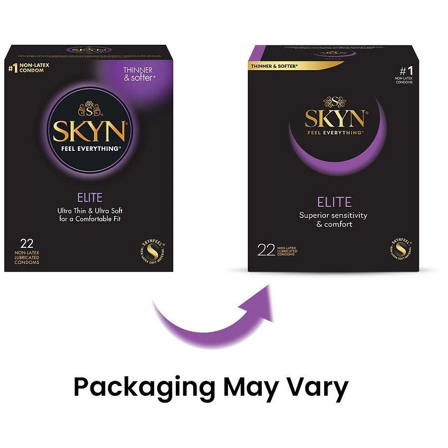 SKYN Elite Non-Latex Condoms Sensusal Masking, Nominal Width: 53 mm, Natural 3