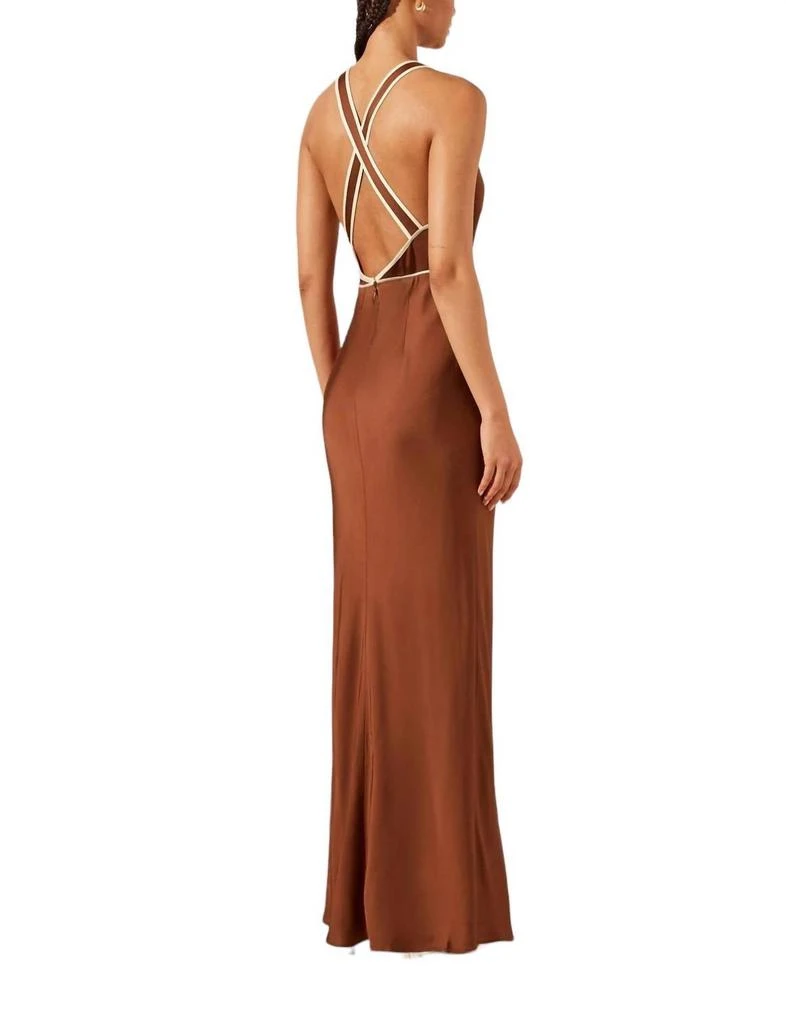 Shona Joy BELKIS CONTRAST PLUNGED CROSS BACK MAXI DRESS 3