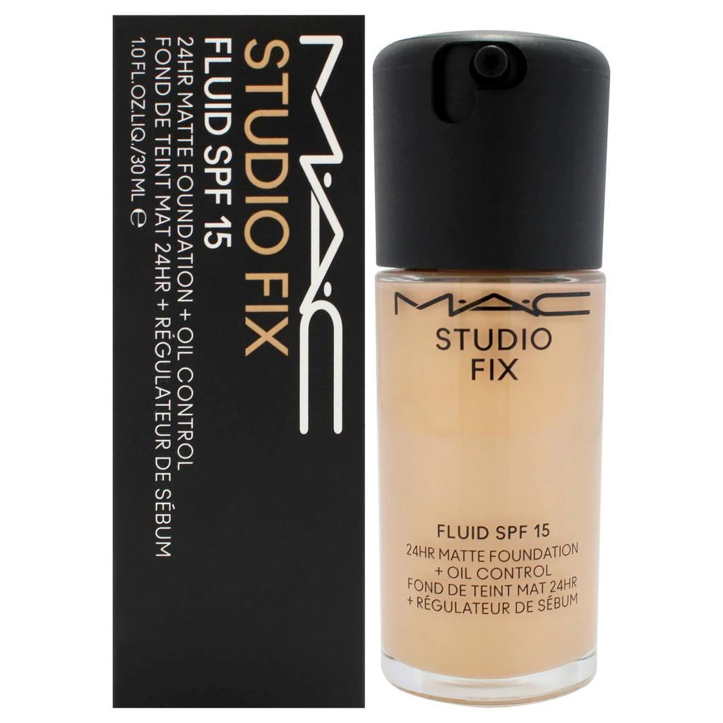 MAC Studio Fix Fluid SPF 15 24HR Matte Foundation Plus Oil Control - C4 Light Neutral Golden with Peachy Undertone by  for Women - 1 oz Foundation