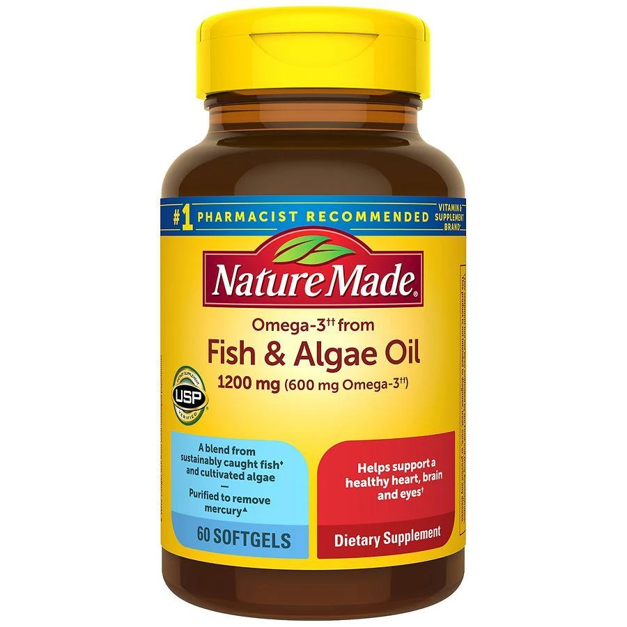 Nature Made Omega-3 Fish Oil 
Algae Oil 1200 mg Softgels