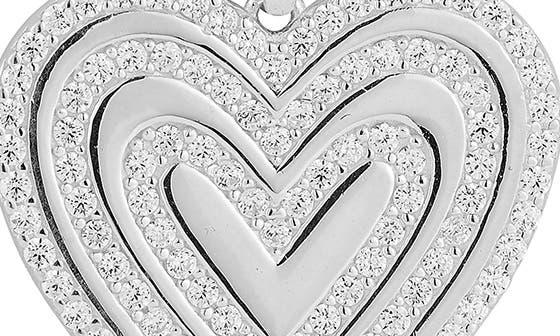 Sphera Milano Pavé Cubic Zirconia Heart Pendant Necklace