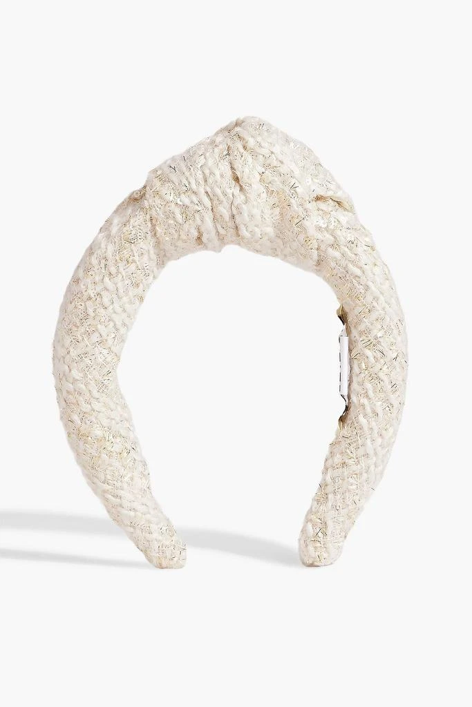 Eugenia Kim Knotted embellished tweed and tinsel headband 1