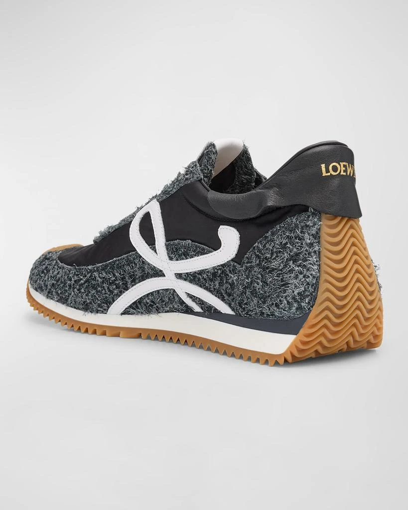 Loewe Men's Flow Runner Nylon and Brushed Suede Sneakers 3