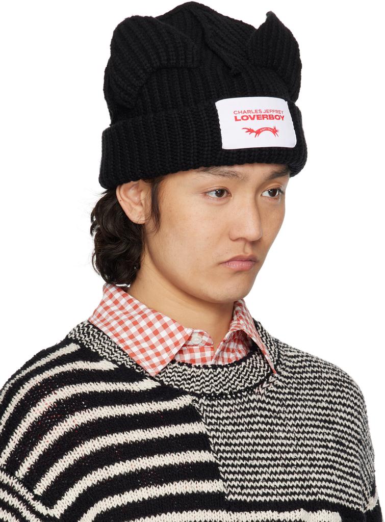 Charles Jeffrey Loverboy Black Chunky Ears Beanie