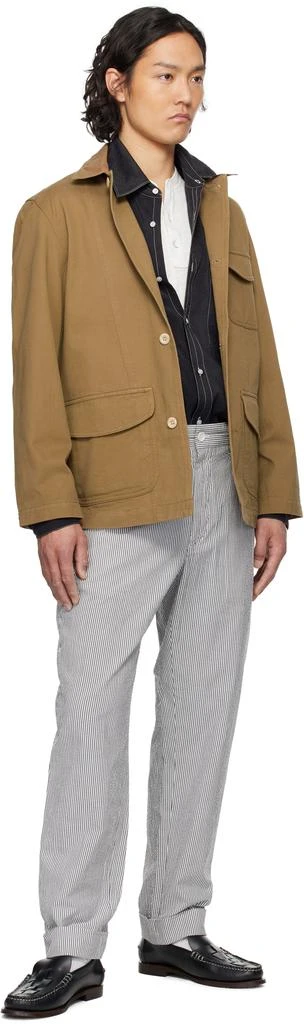 Drake's Tan Cotton Three-Pocket Chore Jacket 4