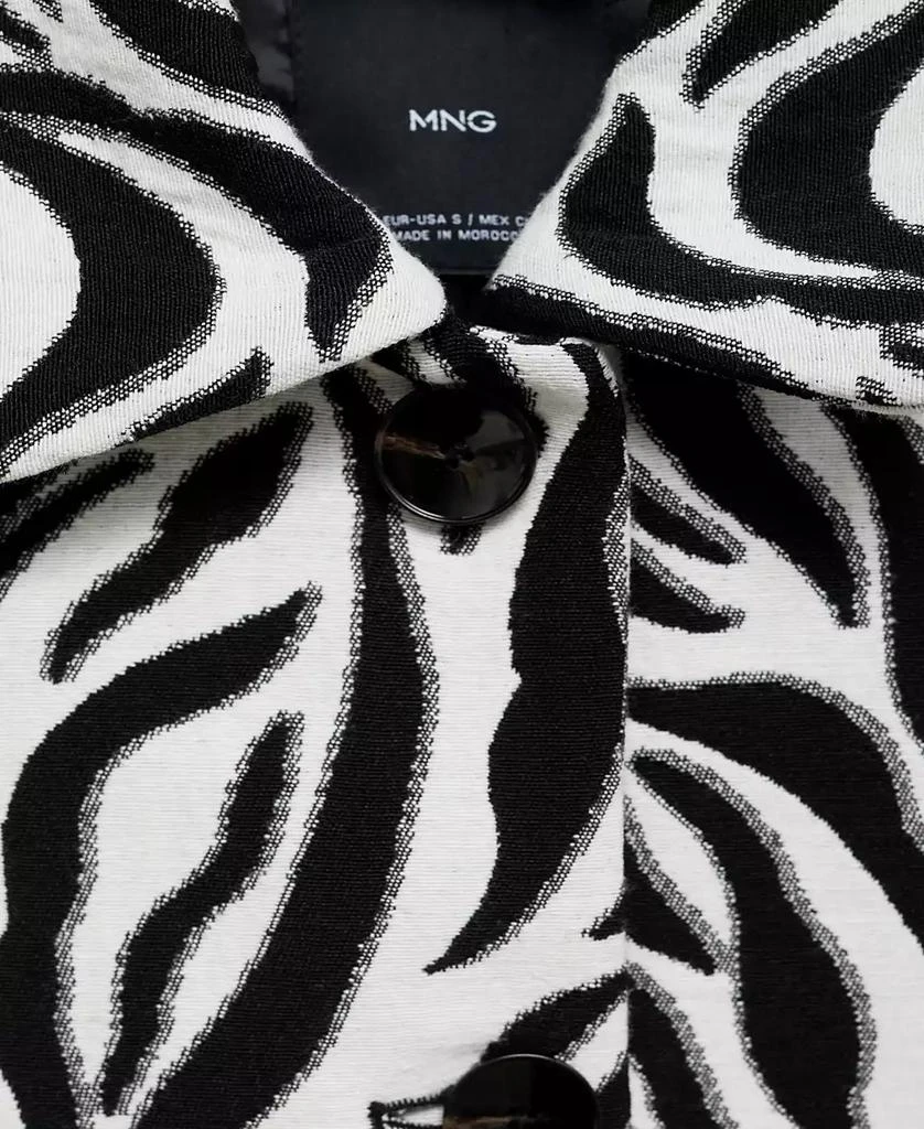 Mango Women's Buttons Detail Zebra-Print Jacket 4