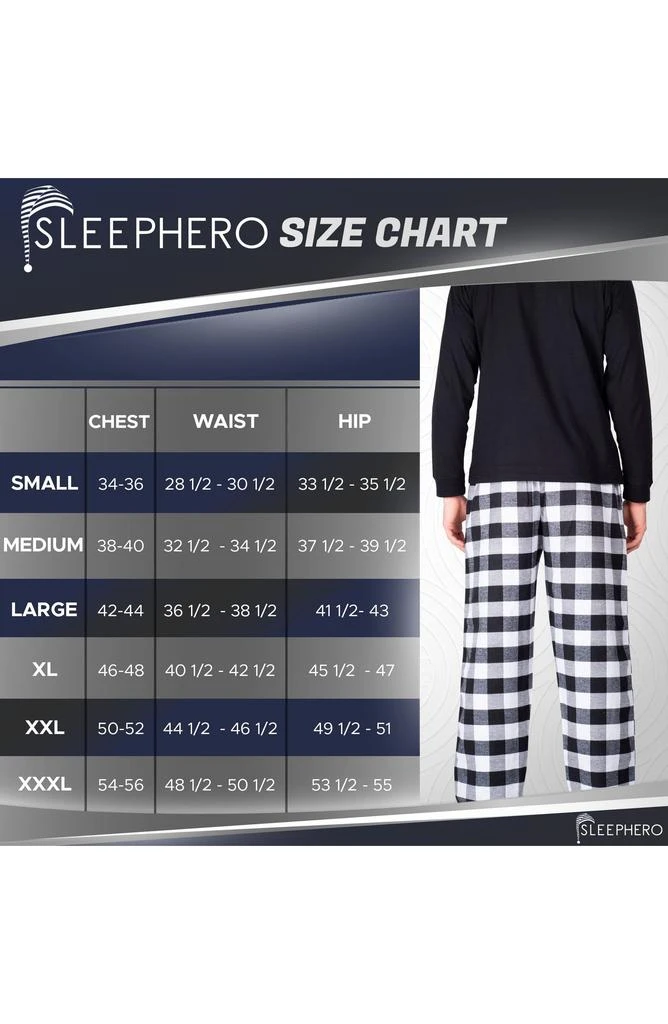 SLEEPHERO Long Sleeve Crewneck Flannel Pajama Set 4