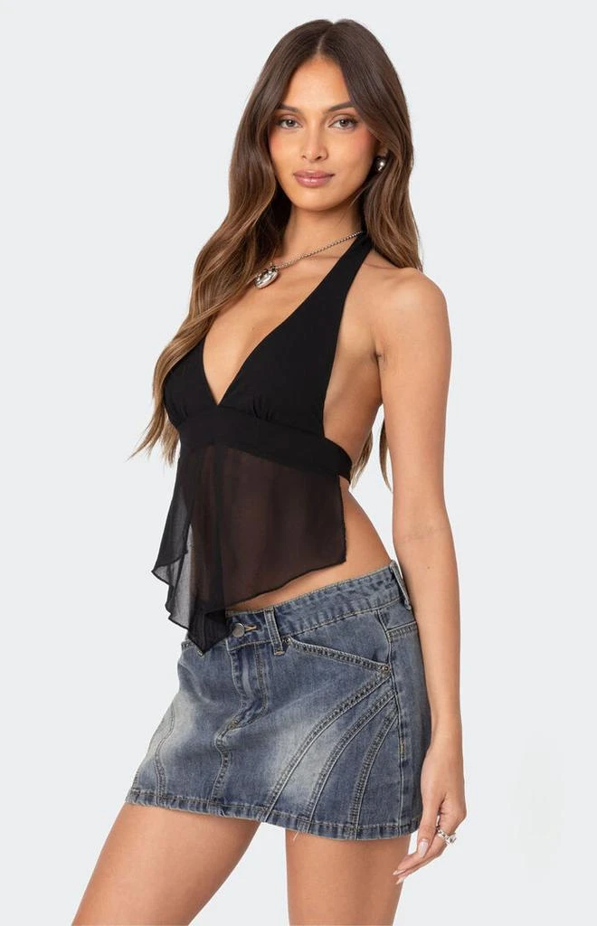 Edikted Ethereal Sheer Chiffon Halter Top 3