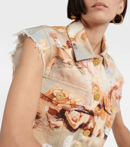 Balmain Printed denim vest 4