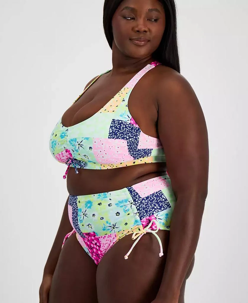 California Waves Salt + Cove Plus Size Patchwork Bikini Bottoms, Created for Macy's 3