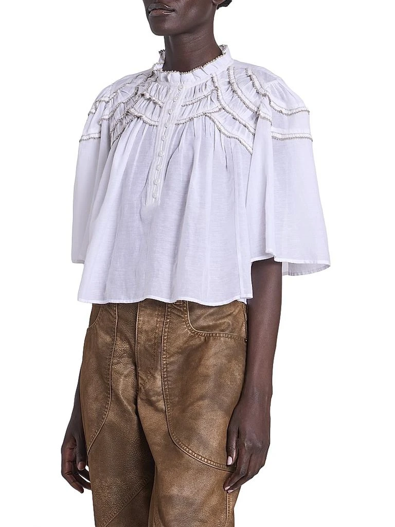 Isabel Marant Étoile Carmen Cotton-Blend Ruffle Top 4