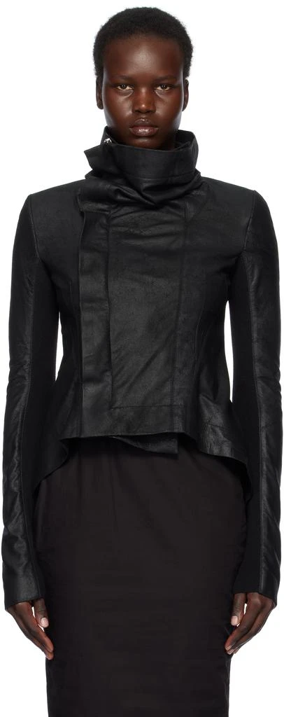 Rick Owens Black Hollywood Naska Biker Leather Jacket 1