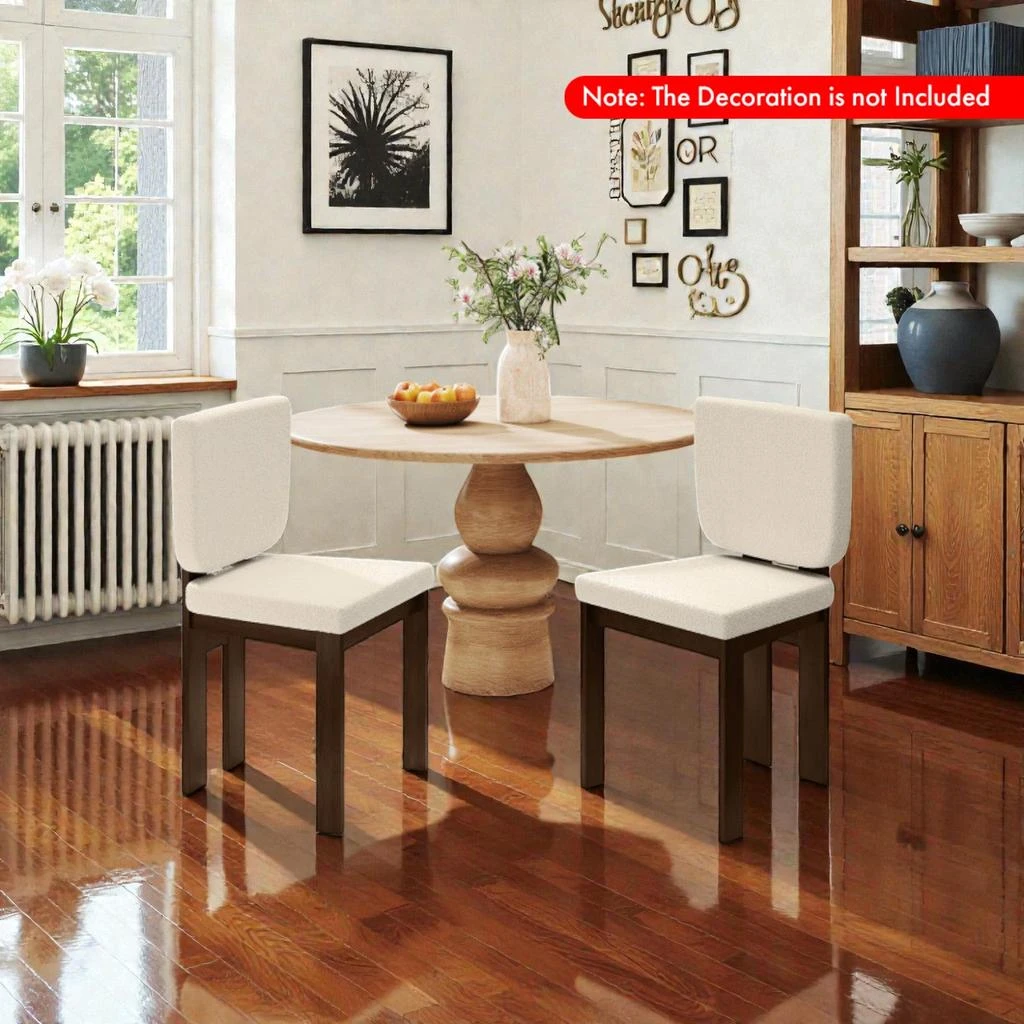 Hivvago Versatile Wooden Dining Chairs with Rubberwood Support - Set of Two 2