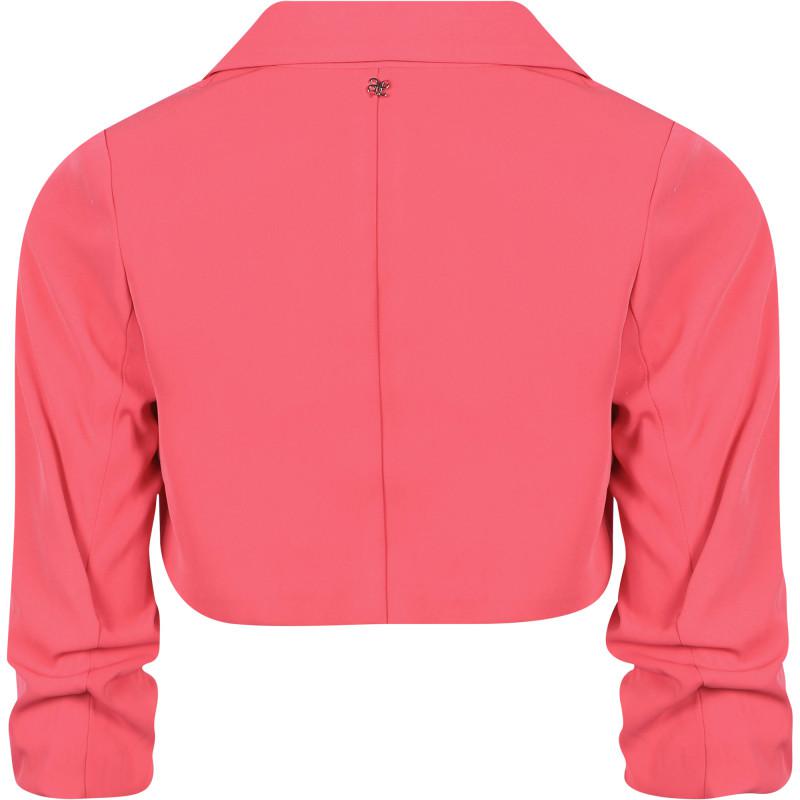 Abel & Lula Short elegant crepe jacket in fuchsia