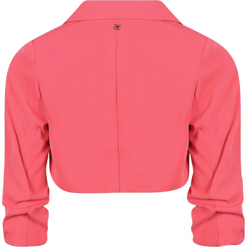 Abel & Lula Short elegant crepe jacket in fuchsia 2