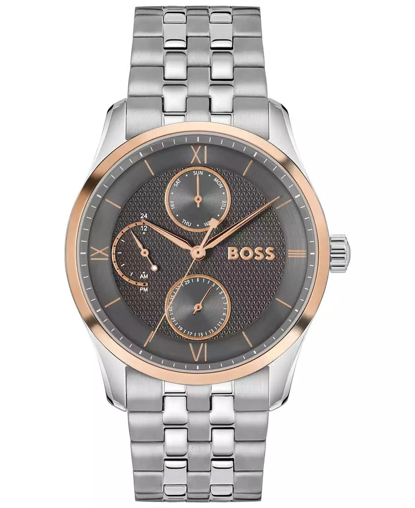 Hugo Boss Men's Principle Master Quartz Multifunction Stainless Steel Watch, 41mm 1